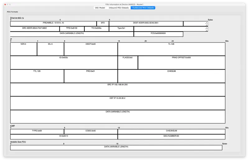 PDU Details - VLAN 10 tag